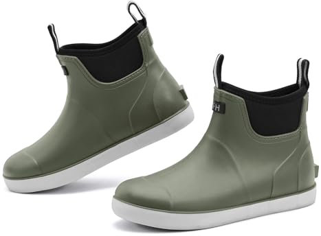 Rumkok Stivali Gomma Uomo, Stivali Da Pesca, Stivaletti Antinfortunistica Uomo, Da Esterno Antiscivolo Da Pioggia Shorty Boots, Comode Leggere Scarpe Da Giardino