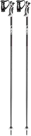 LEKI Bold Lite S Lightweight Aluminum Ski Poles for Alpine Skiing - Dark Anthracite-Black-Bright Red - 135 cm
