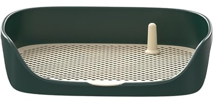 Sharplace d'entraînement de Toilette pour Chien, avec Mur de Protection Anti-éclaboussures, Garde Les Pattes au Sec et Les sols Propres, bac à litière, Vert L