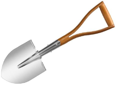 FINPAN Gärtnerspaten für Harte, Autoschneeschaufel, Edelstahl, Länge: 61 cm,Spitz, Solid, 2234001 (Gärtnerspaten für Harte)