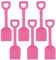Childrens Kids Small 24cm Plastic Beach Spades - Pink - Set of 6