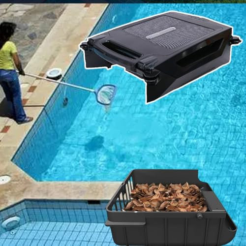Skimmer solar para piscina con cesta grande para residuos, batería y aspirador de piscina con energía solar, 5-10 m/minuto, capacidad de filtrado 860 SQ/FT (80 m2) Limpieza en modo dual