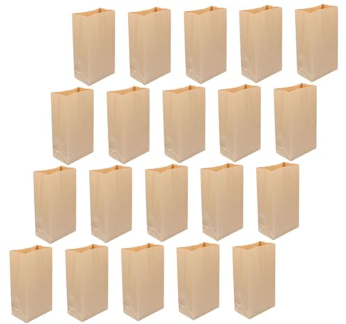 SEWOART 20pcs Greaseproof Paper Bag Kraft Storage Pouch for Baked Bread Candy Snack Takeout Packing