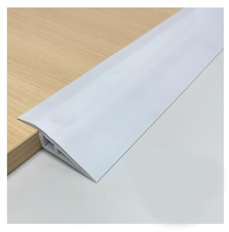 Übergangsprofil Selbstklebend, PVC Bodenübergangsstreifen, 100cm Übergangsleiste Höhenausgleich, Vinyl Abschlussprofil Bödenleiste, Übergangsschiene Ohne Bohren(White,5 * 100cm)