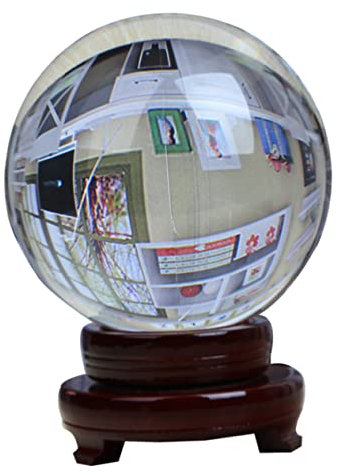 Sfera di Cristallo Bianca 80mm in Vetro Ottico per Collezione