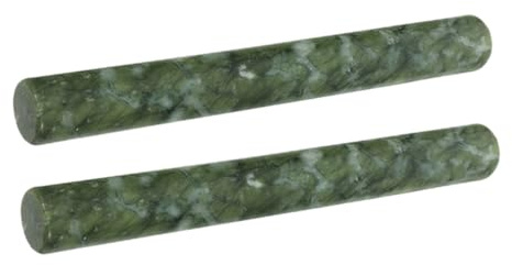 PRETYZOOM Set 2 Pezzi Mattarello in Jade Naturale, Non Appiccicoso per Pasta Pizza e Biscotti, Superficie Liscia e Sicura per Cucinare e Stendere L’impasto