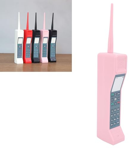 Retro Brick Cell Phone Ornament,80S 90S Vintage Brick Mobile Phone Model Prop Phone Retro Phone For Office Study Retro Cell Phone Model 4x6x31cm (Pink)