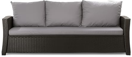 Setgarden® Cojín para banco, exterior para banco de jardín, cojín acolchado para exteriores, gris claro, 150 x 60 x 50 cm