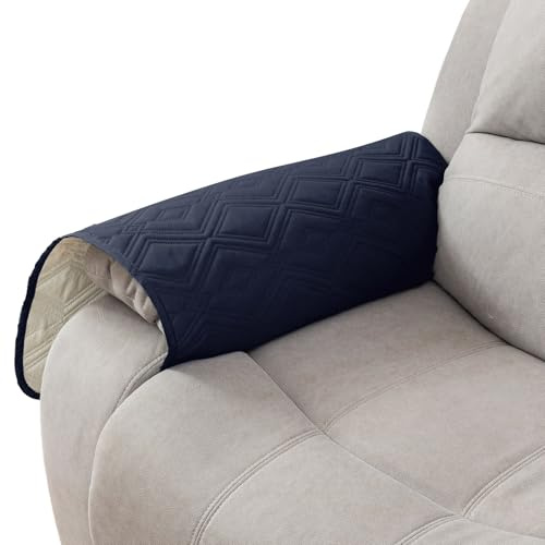 Genina Waterproof Sofa Arm Covers Non Slip Pet Armrest Protectors for Couch | Waterproof Fabric,Anti-Slip Backing,Washable Design,Pet Hair & Scratches Protection,Fits Sofas,Recliners,Sectionals,2 pieces