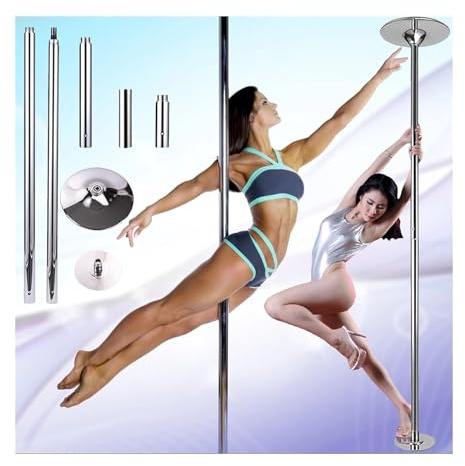 MMDXDLX Pole Dance Stange 2,24 m–3,8 m hohe statische Spinnstange for Fitness-Club, Kneipe, Zuhause, schwere Lasten bis 200 kg(3.7M-3.8M(12.2ft-12.5ft))