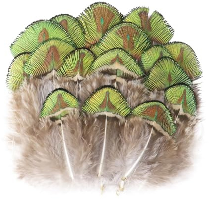 Plumes de paon dorées, 20/50 pièces, artisanat décoratif, plumes décoratives, bijoux de mariage, création artisanale, 3-8cm(20pieces)