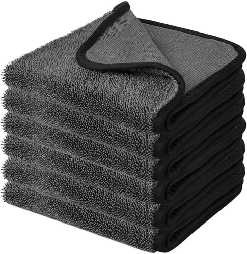 Lakifmo Microfibre Cleaning Cloth for Bathroom, Kitchen, Drying Cloth for Car, Windows (40 x 30 cm, Pack of 6)