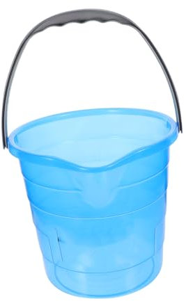 ZUNOXAZ Cubo De Plástico Pequeño con Asa 12l, Cubo De Agua Portátil Transparente Azul, Resistente y Multiusos para Lavado, Hogar, Camping y Playa