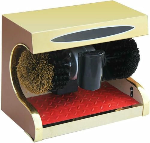 MNJVCFDS Cireuse De Chaussures éLectrique avec Brosse Double CombinéE, Machine De Cirage De Chaussures Commerciale, Machine De Nettoyage De Chaussures De Hall D'EntréE D'HôTel, Induction Automatique