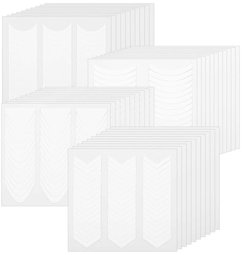 Classicseali Lot de 40 feuilles de pochoir pour French Nails - Pochoirs autocollants pour ongles - 5 designs pour décoration DIY - Pas de débordement - Aide aux bordures de manucure - Blanc