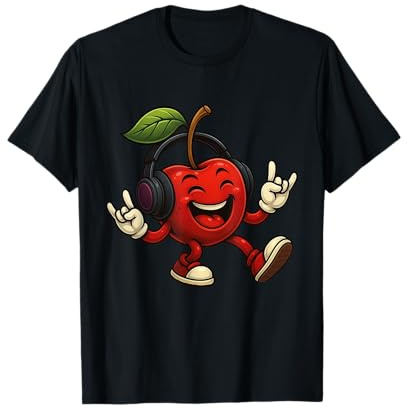 Kirsche am Rocken | Süßes Kirschenmotiv mit Pommesgabel T-Shirt