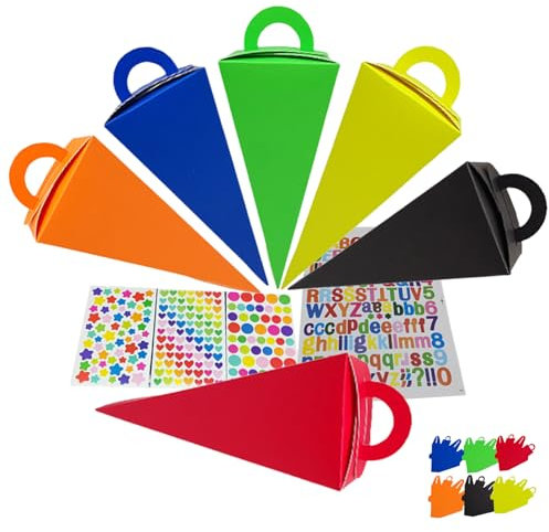 Snyvpra Mini Schultüte, Kleine Zuckertüten Zum Befüllen, 24 Stück Set Mit 4 Aufklebern, Ideal Für Einschulung Und Kindergeburtstage, DIY-Freundliche Geschenkverpackung