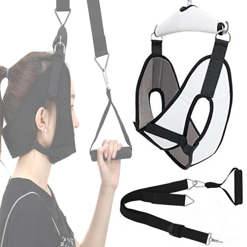 WDEC Neck Stretcher Cervical Neck Traction Device, Professional Over The Door Posture Corrector, The Door Neck Traction Device Neck Stretcher Shoulder Pain Brace Relief, Ratchet Neck Tension