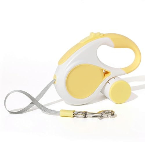 LYVQZPWLRHund mit Werkzeug, Automatisch einziehbare Hundeleine, 3 m/5 m, ausziehbares Seil for Outdoor-Reisen, Spaziergänge, Wandern, kleine Hunde, Zugseil, Katzenleine(Giallo,5M)