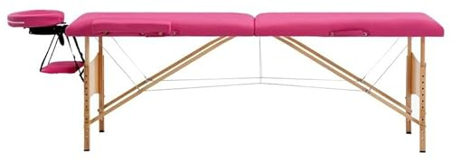 Eleganz Klappbare Massageliege aus Kunstleder & Holz, 2-Zonen-System, ideal für Haarkosmetik, platzsparend & langlebig