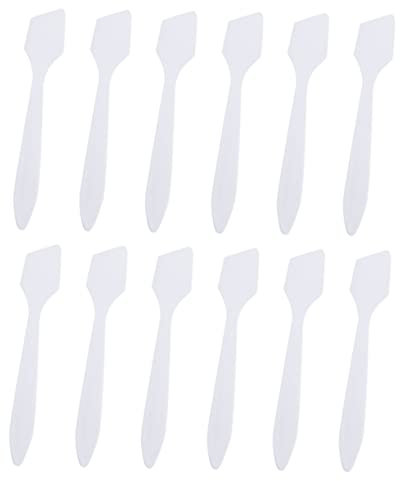BESTYASH Espátulas De Belleza Cosméticas 200 Piezas Tamaño Estándar Para Mascarilla Facial y Crema De Ojos, Plásticas Duraderas Para Cuidado De Mujeres Hogar y Viajes, Colores Transparente y Blanco