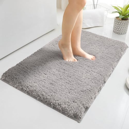 Baahrnom Badezimmerteppich 80 x 120 cm, Badematte rutschfest Waschbar | Non Slip Badteppich Kuschelig Weich Badvorleger für Dusche, Badewanne und Toilette