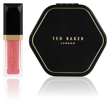 Ted Baker Ready Pout Gift Set, Lip Gloss & Compact Mirror | A 4.34ml Ted Baker glazed pink lip gloss and a dual magnifying compact mirror. Perfect to put in your handbag or as a gift.