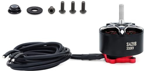 Eacam Bürstenloser Motor, Quadrocopter-Motorsatz mit Großer Reichweite für Ferngesteuerte FPV-Rennen, Geringe Wärmeentwicklung mit Mehrloch-Auslassdesign, NdFeB-Rotor (S4218 330KV)