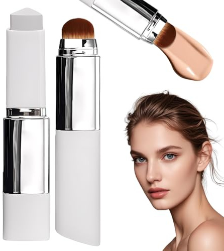 VRYNDH Crème Couvrante En Stick,fond de teint couvrant imperfections, Fond De Teint En Stick Chartming Changeant De Couleur - Fond De Teint 2 En 1 Avec Pinceau, Convient à Tous Types De Peau (Medium)