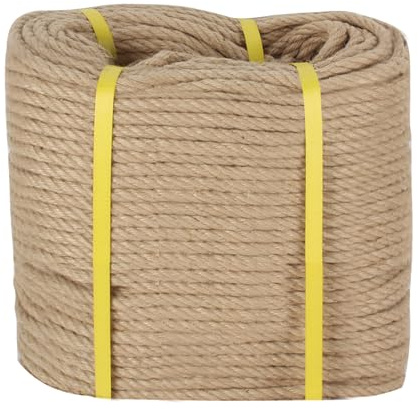Hemp Rope 3/8 Inch X 300 FT, Natural Sisal Rope Twine, Twisted 4 Strand Manila Heavy Duty Multipurpose for Cat Scratcher, Docks, DIY Projects