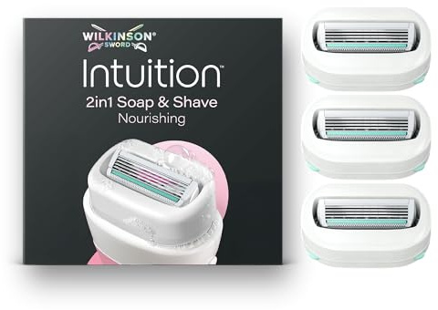 Wilkinson Sword Intuition Soap & Shave Nourishing Women's Razor, 3 Refills