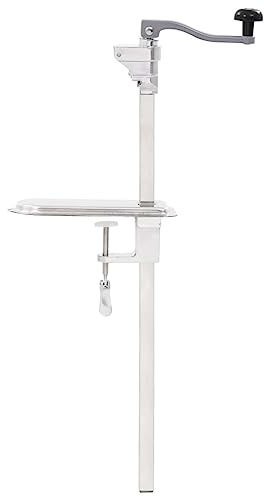 Apriscatole in alluminio e acciaio inox da 70 cm di lunghezza, manovella girevole a 360°, morsetto di fissaggio per tavolo, dispositivo manuale per aprire lattine e barattoli in