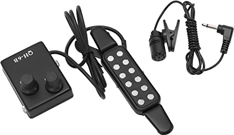 Stylebest Pickup per Chitarra Amplificatore Acustico a 12 Fori Sonori con Microfono per un Facile Utilizzo ABS Nero