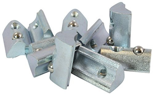 100x Nutenstein 6 St M6 Nut 6 - Typ I - M6 mit Steg, Federkugel, Stahl verzinkt