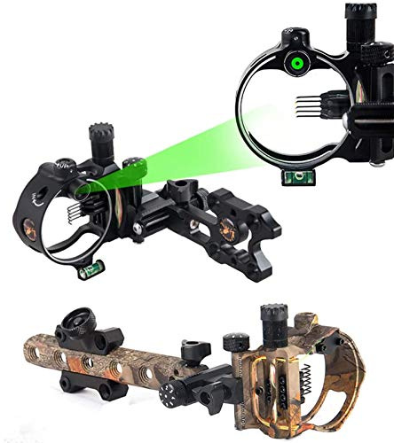 MILAEM Bogen Visier Micro Einstellbare 5 Pin 7 Pin Compound Bogen Visier 0,019 Optical Fiber Bow Sight Für Jagdschießen (DB9150-Black-5pin)