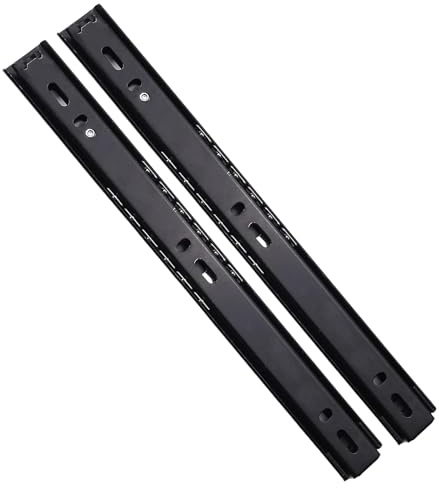 MroMax Schubladenschiene mit Kugellager, 25,4 cm lang, 27 mm breit, Schwarz