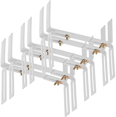 BigDean 6 Blumenkastenhalter weiß Standard H-Form Balkonkastenhalter | Einfache Befestigung für Pflanzkästen und Blumenkästen, verstellbarer Kastenhalter aus Metall, extrem Robust und langlebig