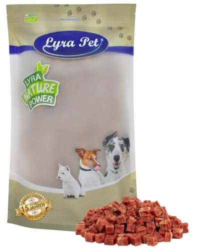 Lyra Pet® 1 kg Entenfleischwürfel mit Fisch - Kausnack für Hunde | Leckerli für Hunde - Proteinreicher Kauartikel mit Ente & Fisch - Idealer Belohnungs- und Trainingssnack - Gut verträglich