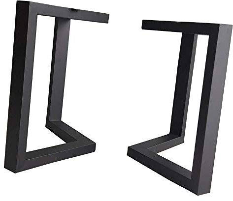 HDRH Metall Tischkufen 72cm Tischkufen, V-Form Schreibtischbeine, Modernes Design Esstisch Bartisch Tischuntergestell, Schwarz/Gold, 2 Stück