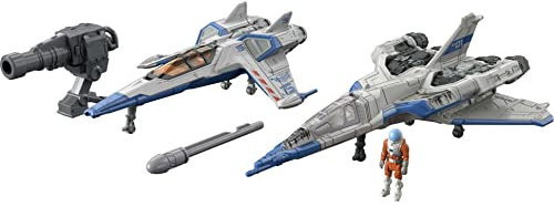 Buzz Lightyear HHY16 - Hyperspeed Serie Fahrzeug Exklusiv-Pecket, 2 Raumfahrzeuge & Minifigur & austauschbare Kanone, authentisches Filmdetail, Spielzeug für Kinder ab 4 Jahren