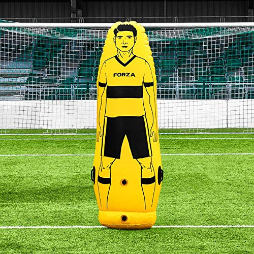 FORZA Profi Fußball Luft Dummies – aufblasbare Fußballtraining Freistoßdummies | Standardsituation Training | Fußballtraining Ausrüsting (Senioren (175 cm), Packung von 1)