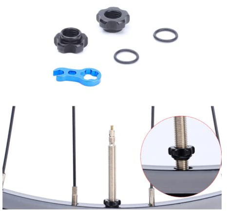 Schrader to Presta Rim Adapter, Converting Rim (Wheel) with Schrader Valve Hole to Presta Valve Stem Grommet, One Pair (2 pcs)