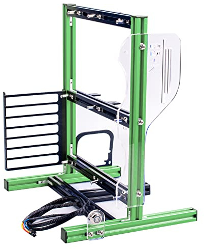 Annadue Chasis de Marco Abierto, Chasis Abierto ATX/M-ATX/ITX, Caja de Computadora de Bricolaje de Aluminio Vertical, Soporte de Caja Abierta de Computadora de Disipación de Calor.(Verde Negro)