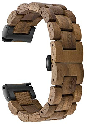 AIYIBEN Schnellspannarmband, Uhrenarmband aus Naturholz, Wahl der Armbandfarbe und -breite 18mm, 19mm, 20mm, 21mm, 22mm, 23mm oder 24mm (18mm, Walnuss)