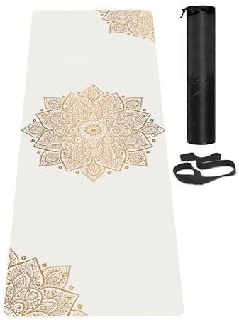 LaiEr Yogamatte, rutschfeste, Trainingsmatte mit Tragegurt, Dicke Übungs- und Trainingsmatte für Yoga, Pilates und Fitness (183 cm x 61 cm x 6 mm)