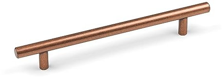 Tirador de barra de cobre antiguo para armario de cocina con centros de 160 mm