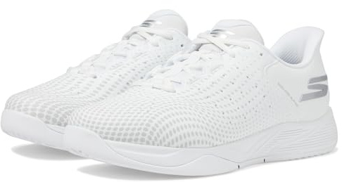 Skechers Men's Viper Court Reload Hands Free Slip-Ins Pickleball Sneaker, White, 9.5