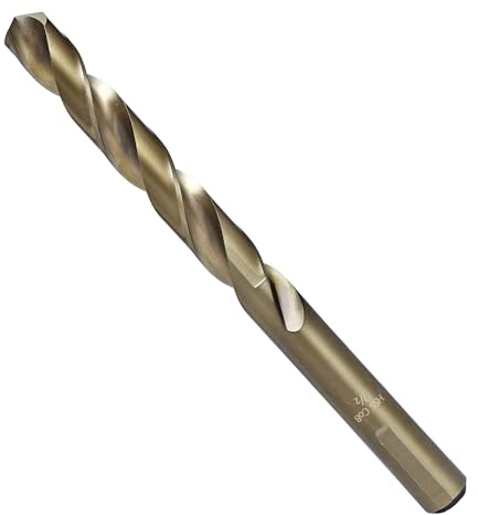 COMOWARE Cobalt Drill Bit Set- 1/2 M42 High Speed Steel Twist Jobber Length for Hardened Metal, Stainless Steel, Cast Iron and Wood Plastic