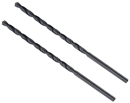 CoCud Drehbohrer 4mm Bohren Durchmesser 2Stk | Schwarzoxid Hochleistungsstahl Extra Lang Gerade Schaft für Edelstahl Legierung Metall