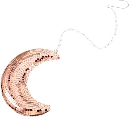 UKCOCO Hängende Mondförmige Discokugel Glas Dekoration Disco Party Ornament Festival Raumdekor Hängendes Raumdekor